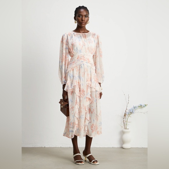 Puff Ruffle Maxi Dress - Picture 3 of 3